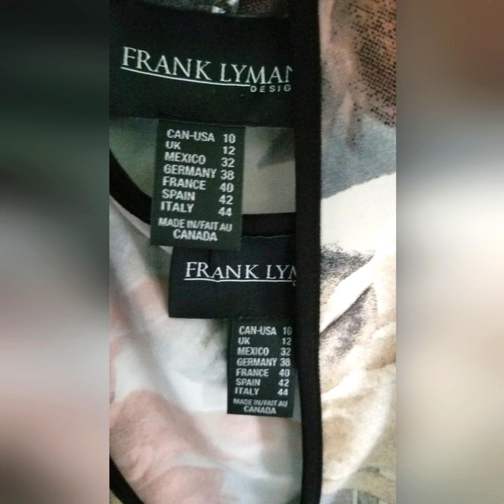 Frank Lyman Set Jacket Tank Top Abstract Tan And Black - Picture 3 of 6
